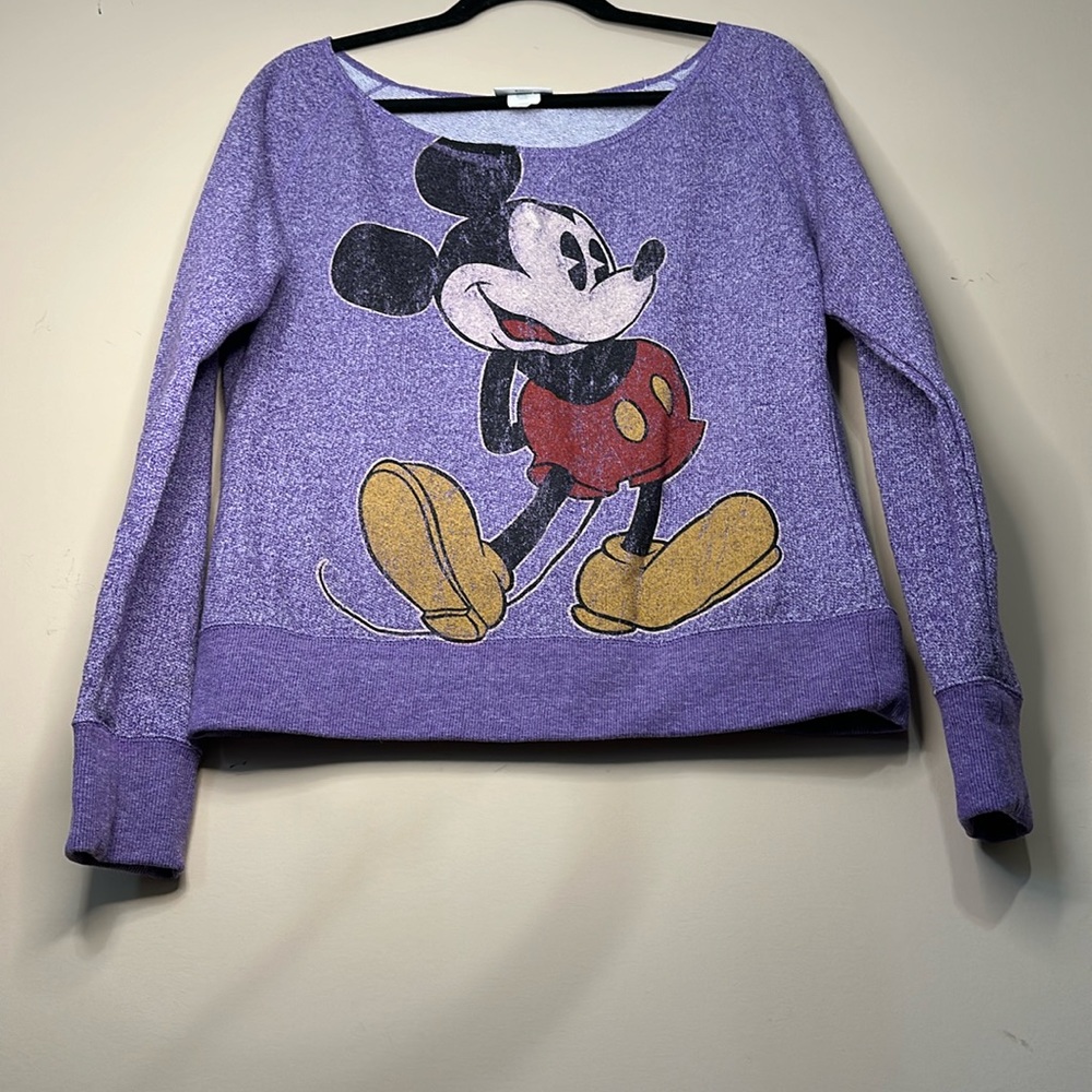 Disney parks, long sleeve purple Mickey Mouse T-shirt no flaws size large